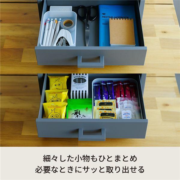 ds-〔2個セット〕くらしのストレージボックス4段(グレー/灰) オフィス 卓上収納 スチール 引出し 小物入れ オーガナイザー 収納 引出し モダン インテリア 文..._2