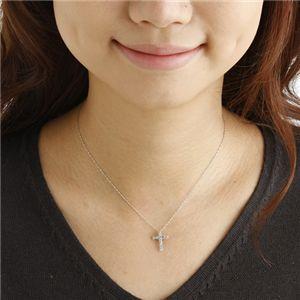 ds-K18WG 0.5ctダイヤモンドクロスペンダント /192127の画像