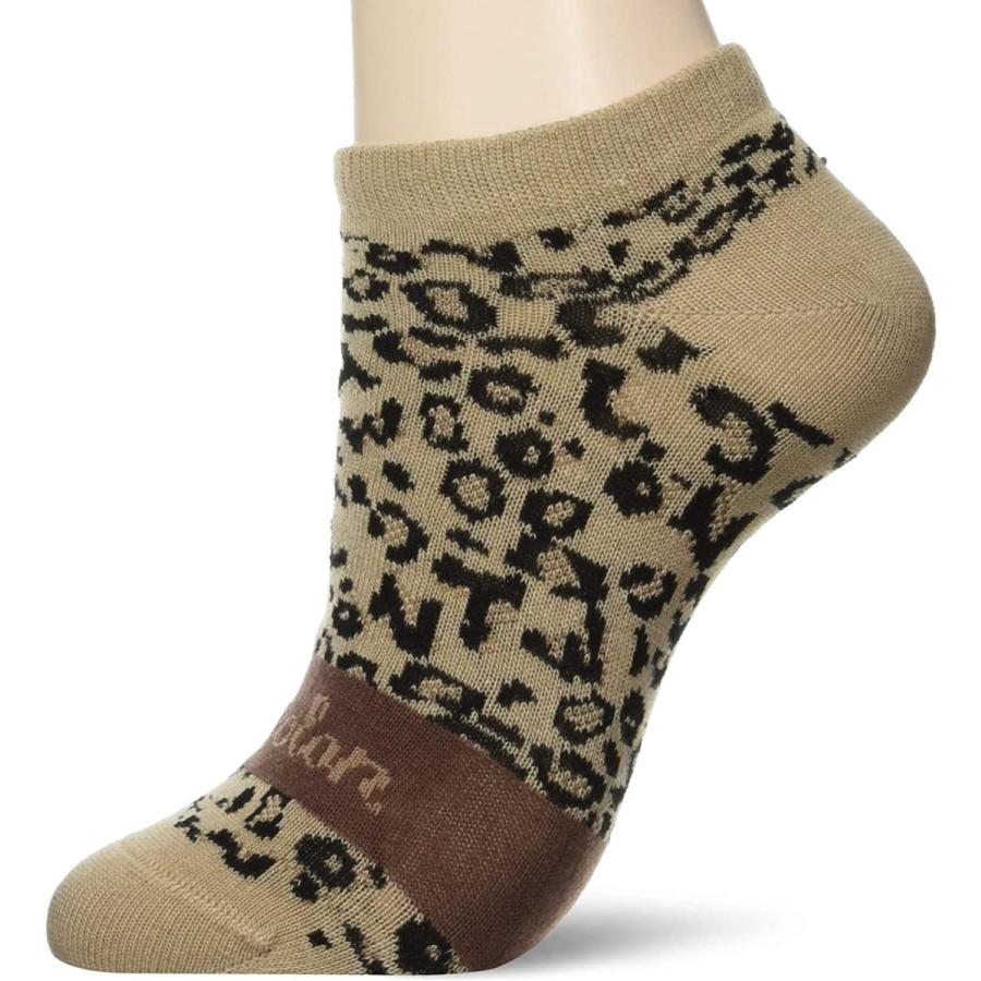 トゥコロン 豊富な品 レオパード スニーカー丈ソックス 2足組 23 25cm レディース キャメル 23