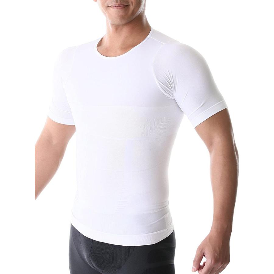 国産品 Sportia 加圧シャツ 加圧インナー コンプレッションウェア 補正下着 半袖 メンズ ホワイト L Cisama Sc Gov Br