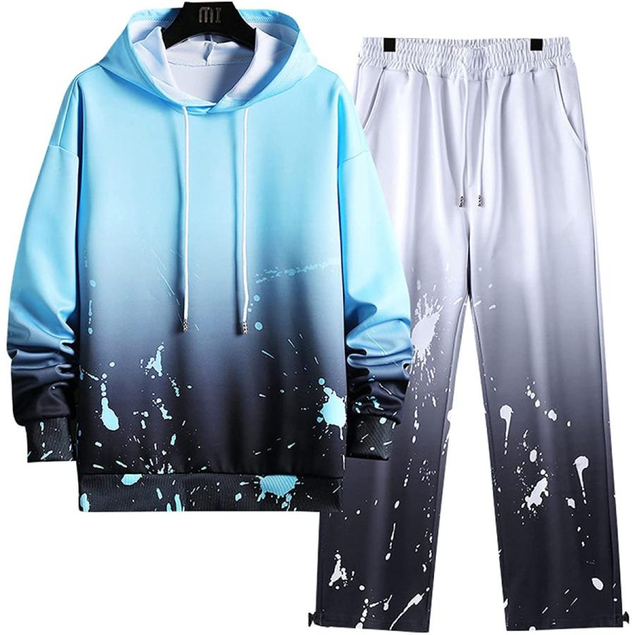 値引きする パーカー ジャージ メンズ 上下セット トレーナー おしゃれ スポーツウェア セットアップ カジュアル メンズ服 秋冬春 ブルー L 海外正規品 Turningheadskennel Com