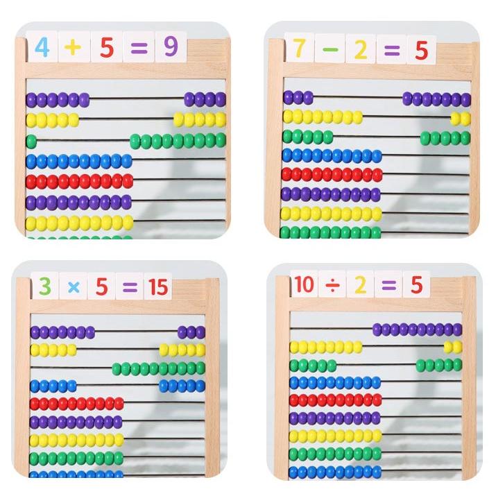 百玉そろばん 数字カード付き 子供 そろばん 数字 算数 おもちゃ 知育・学習玩具 男の子 女の子 小学生 足し算 引き算 掛け算 割り算 教材 教具｜mintjams｜07