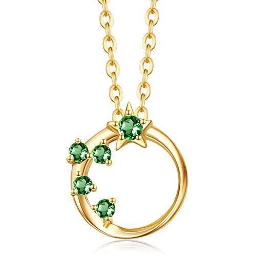 高質で安価 Fancime K18イエローゴールド 天然エメラルド 5月誕生石 ネックレス レディース スター 星 ペンダント ギフトラッ 国産 Missbargainhuntress Com