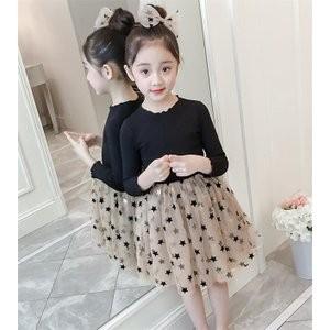 ワンピース女の子膝丈超可愛い春韓国子供服キッズ星柄洋服通販ジュニア110cm1cm130cm140cm150cm160cm Xkun77 Oskhf647 Minto 通販 Yahoo ショッピング