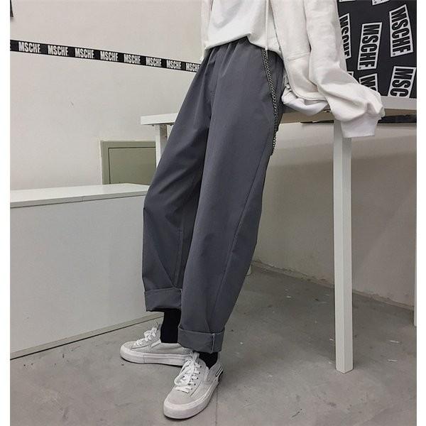 パンツレディースメンズボトムス無地ロングスーツパンツ韓国風お出かけワイドパンツ29グレーパンツ Xkunami Xwvym604 Minto 通販 Yahoo ショッピング