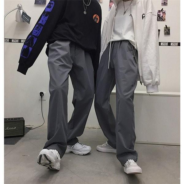 パンツレディースメンズボトムス無地ロングスーツパンツ韓国風お出かけワイドパンツ29グレーパンツ Xkunami Xwvym604 Minto 通販 Yahoo ショッピング