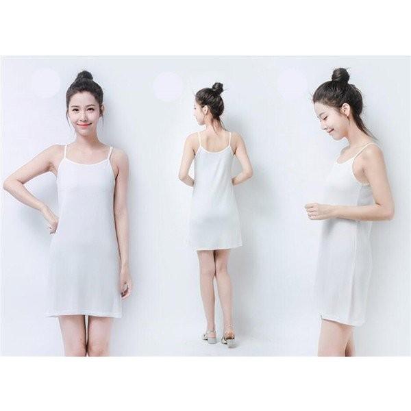 キャミソールワンピースキャミワンピ無地インナーワンピース透け防止キャミソール膝上ミモレ丈ロング丈