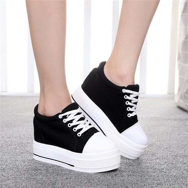 厚底スニーカー厚底シューズ厚底スニーカーレディース厚底靴黒足長ハイカット可愛い疲れないスニーカー歩きやすい靴 Xkundust Vldwf538 Minto 通販 Yahoo ショッピング