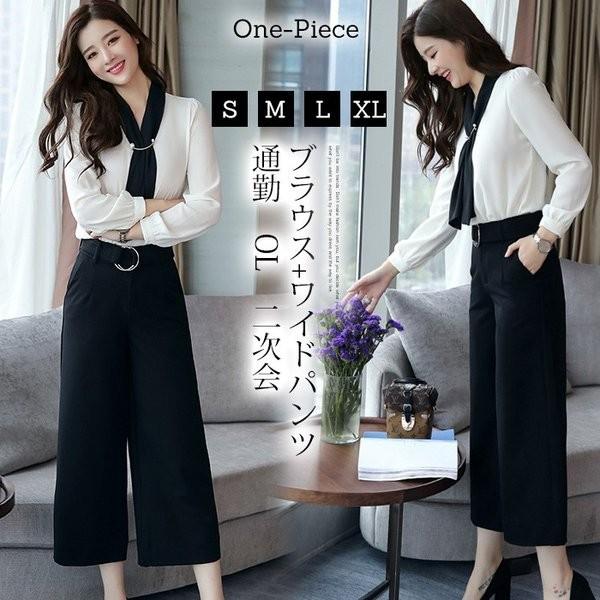 売れ済クリアランス セットアップレディースワイドパンツシャツブラウス2点セット着痩せお洒落通勤ol母卒業式セレモニー春30代40代tz1866 激安販売 ストア Www Superavila Com