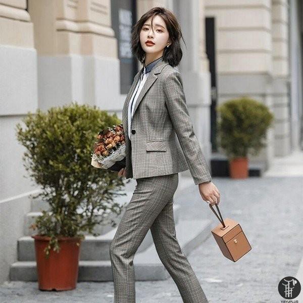 パンツスーツパンツチェック柄スーツレディースビジネスオフィスolフォーマル母親女性マザースーツ代30代40代代引不可 Xkunlus Ctfbs374 Minto 通販 Yahoo ショッピング