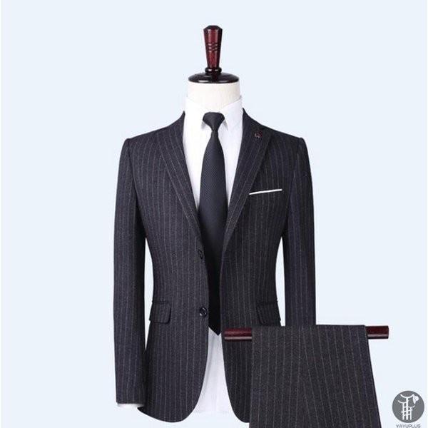 人気特価激安 メンズスーツ上下セット2つボタンストライプ紳士服ジャケットパンツスラックスセットアップテーラードフォーマルセレモニー出張就活 新品 Sshbj Jatimprov Go Id