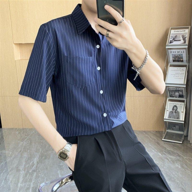 通販 人気 Tシャツ カットソー 夏 シャツ メンズ 半袖シャツ カジュアル 夏 シャツ メンズ 半袖シャツ カジュアル 半袖 トップス 着痩せ ライトアウター メンズシャツ お洒落 ビジネス Www Threeriversofs Com