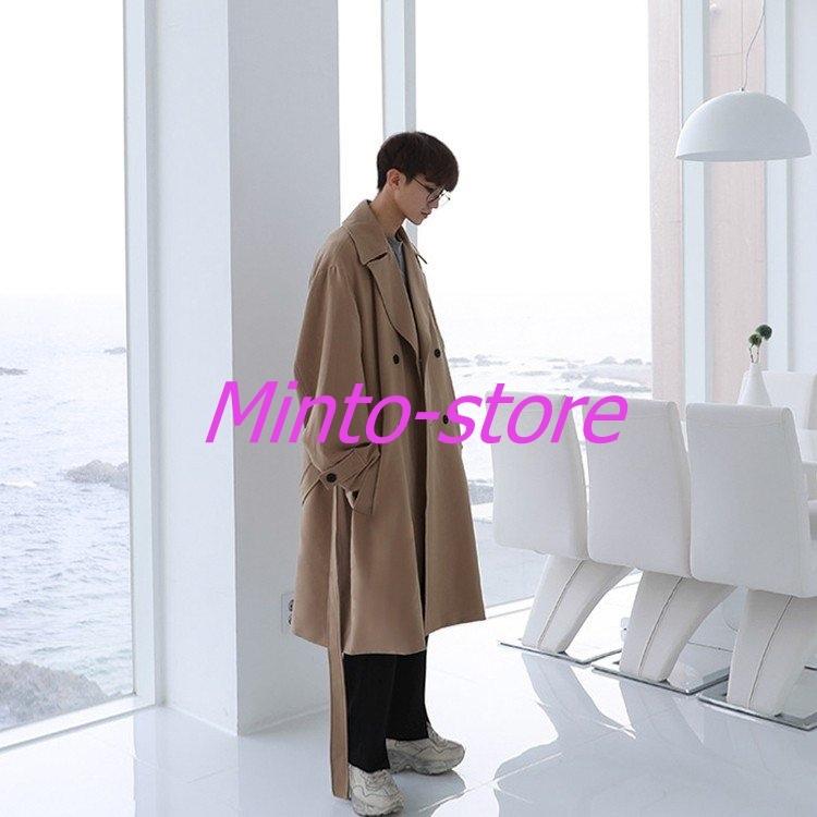 結婚祝い トレンチコート メンズ ロングコート韓国風 体型カバー ヨーロピアンカジュアル オーバーサイズ秋着コート トレンチコート サイズ M Readingtherapycenter Com