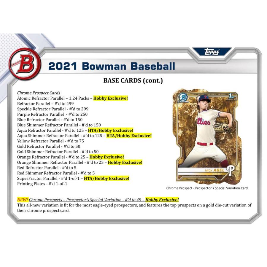 MLB 2021 TOPPS BOWMAN BASEBALL HOBBY | 2021 トップス ボウマン ベースボール ホビー[1ボックス] |  | 02