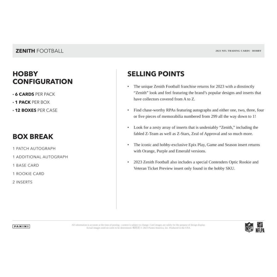 NFL 2023 PANINI ZENITH HOBBY[1ボックス] |  | 05