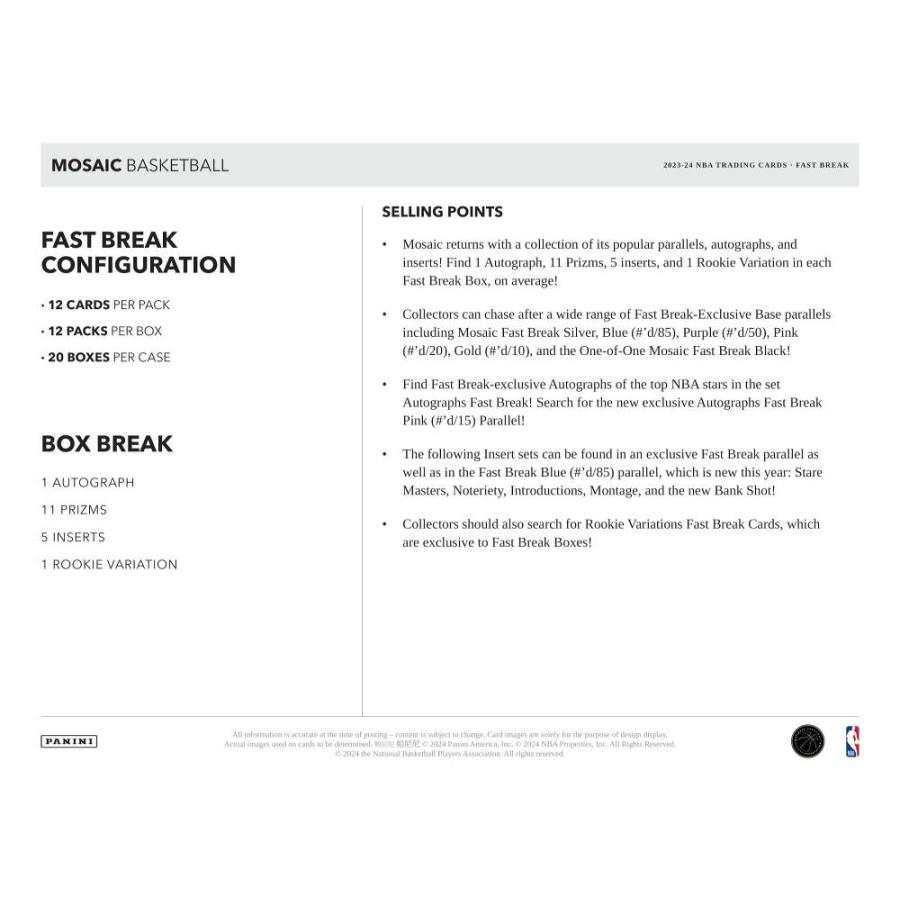 NBA 2023-24 PANINI MOSAIC FAST BREAK[1ボックス] |  | 05