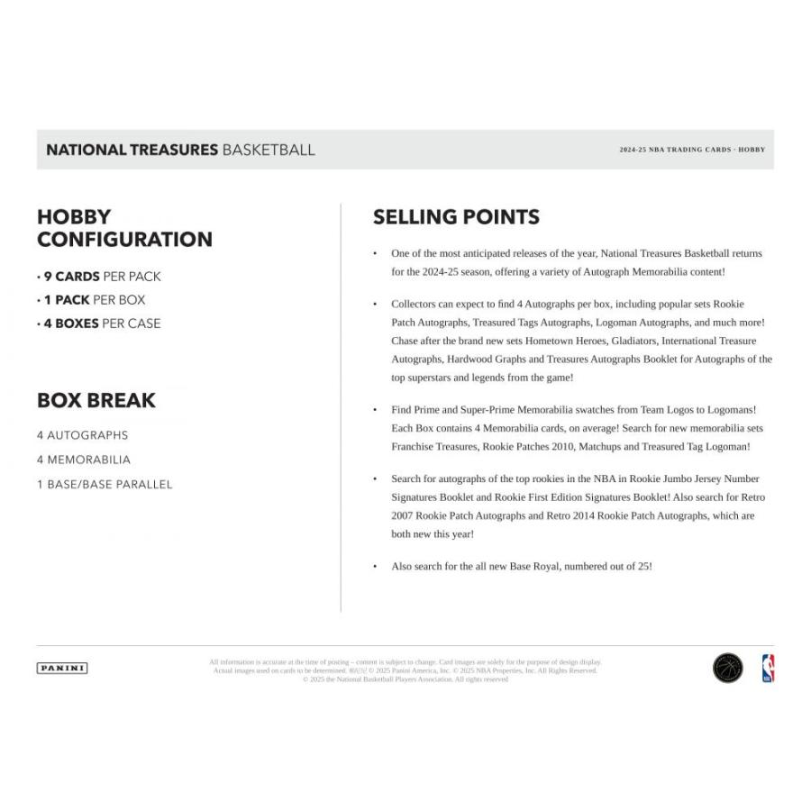 NBA 2024-25 PANINI NATIONAL TREASURES HOBBY[1ボックス] |  | 05