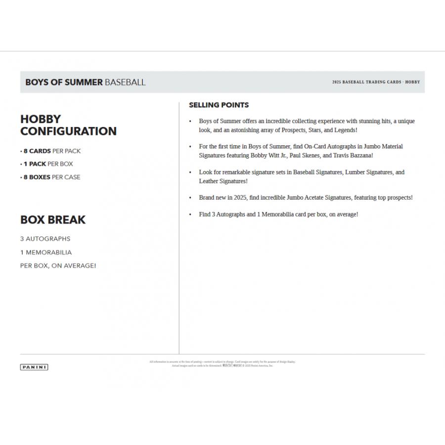 MLB 2025 PANINI BOYS OF SUMMER HOBBY[1ボックス] |  | 04