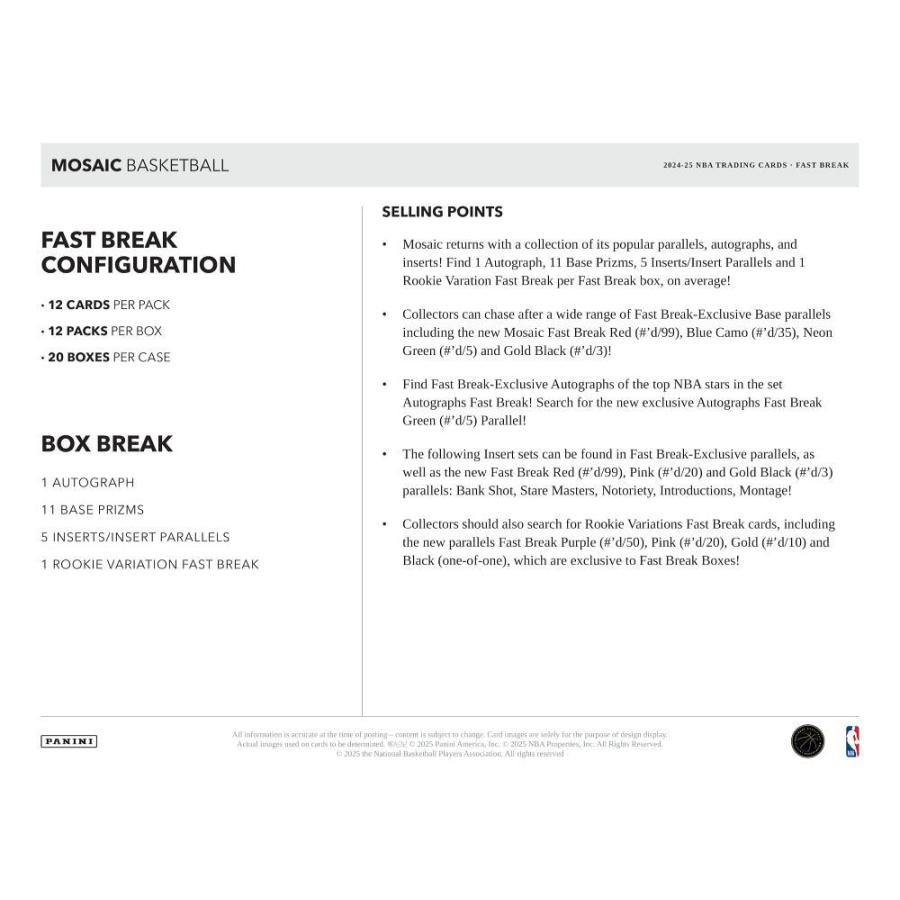 NBA 2024-25 PANINI MOSAIC FAST BREAK[1ボックス] |  | 05