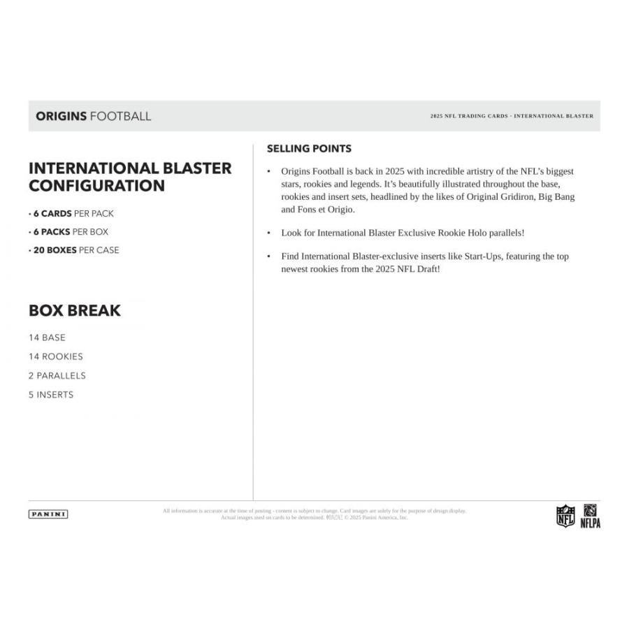 NFL 2025 PANINI ORIGINS INTERNATIONAL  BLASTER[1ボックス] |  | 04
