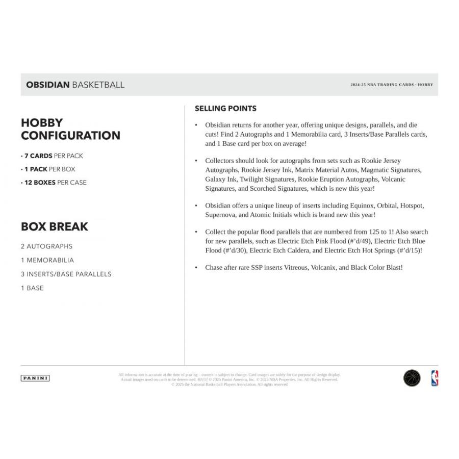 NBA 2024-25 PANINI OBSIDIAN HOBBY[1ボックス] |  | 05