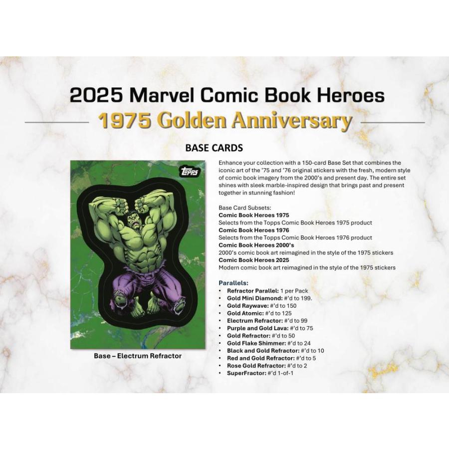 2025 TOPPS MARVEL COMIC HEROES 1975 GOLDEN ANNIVERSARY[1ボックス