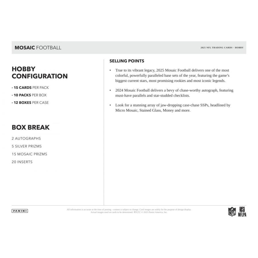 NFL 2025 PANINI MOSAIC HOBBY[1ボックス] |  | 05