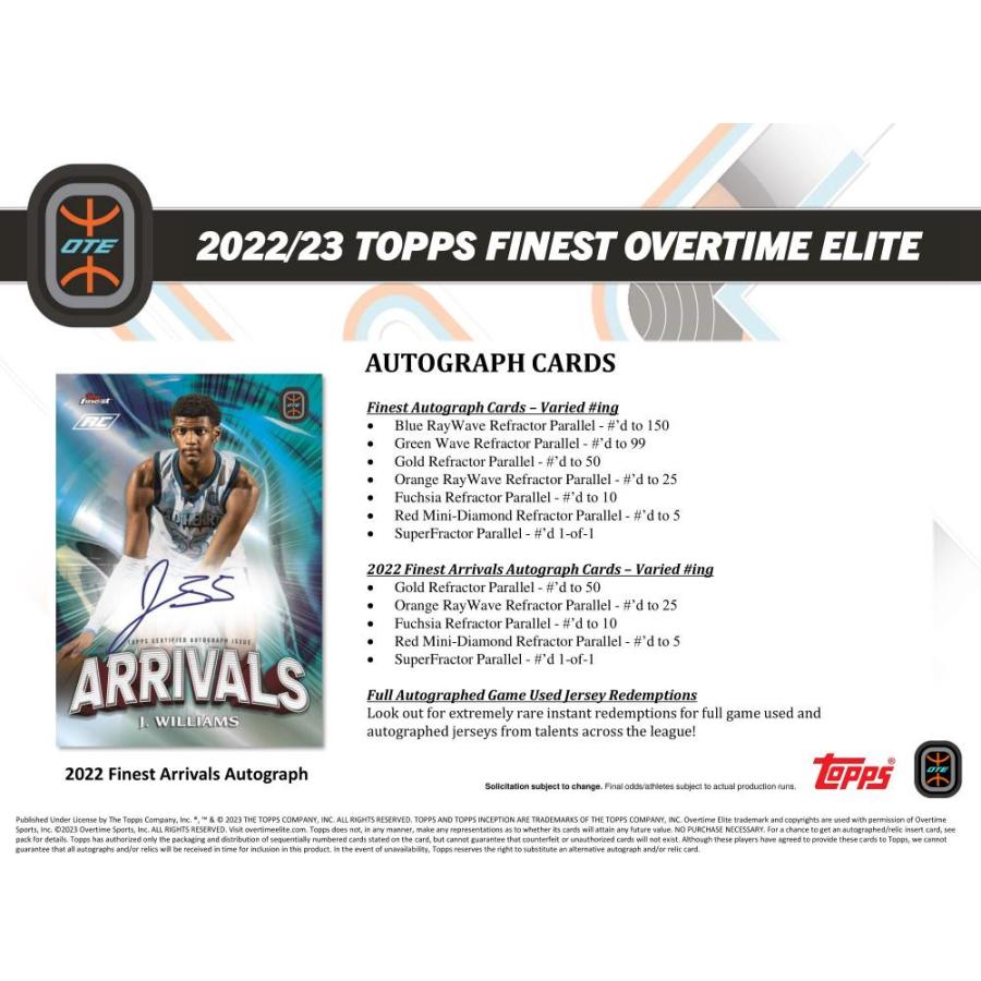 NBA 2022-23 TOPPS FINEST OVERTIME ELITE BASKETBALL HOBBY[1ボックス] |  | 05