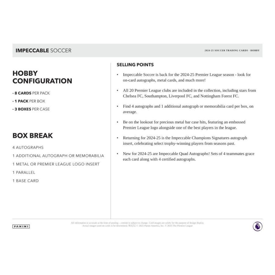 SOCCER 2024-25 PANINI IMPECCABLE PREMIER LEAGUE HOBBY[1ボックス] |  | 05