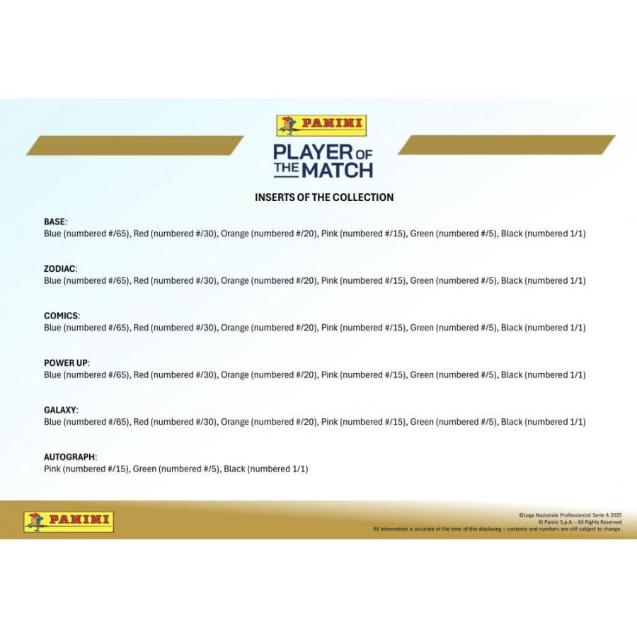 SOCCER 2024-25 PANINI ITALY SERIE A PLAYER OF THE MATCH HOBBY[1ボックス] |  | 05