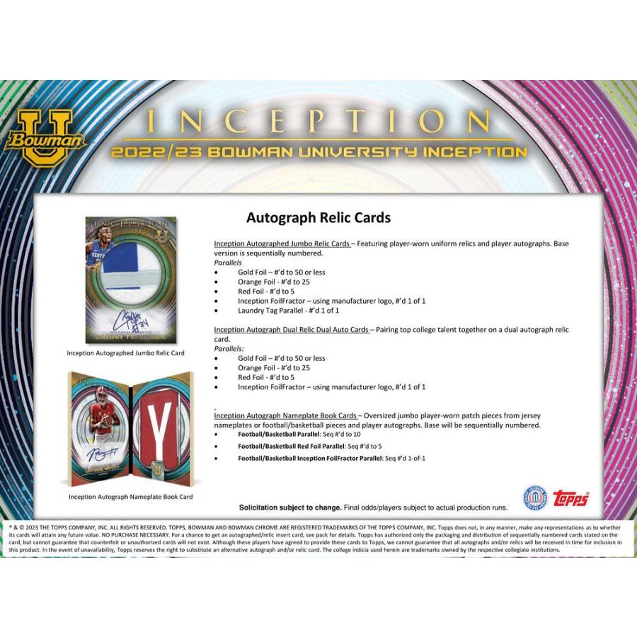 2022-23 BOWMAN UNIVERSITY INCEPTION HOBBY(大学マルチスポーツ)[1個] |  | 04