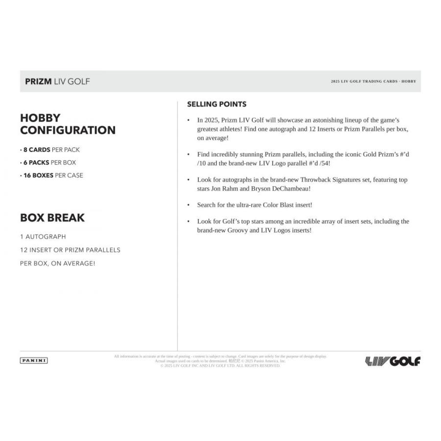 GOLF 2025 PANINI PRIZM LIV GOLF HOBBY[1ボックス] |  | 05
