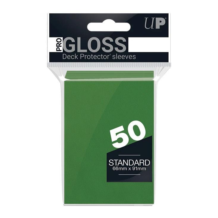 【返品・交換不可】Ultra・PRO 通常サイズカード用 PRO-Gloss スタンダード デッキプロテクター スリーブ グリーン[50枚入り][1個] | 