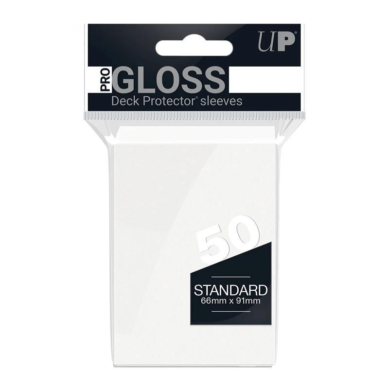 【返品・交換不可】Ultra・PRO 通常サイズカード用 PRO-Gloss スタンダード デッキプロテクター スリーブ ホワイト[50枚入り][1個] | 