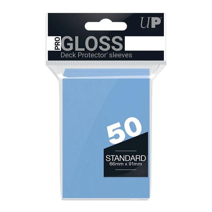 【返品・交換不可】Ultra・PRO 通常サイズカード用 PRO-Gloss スタンダード デッキプロテクター スリーブ ライトブルー[50枚入り][1個] | 