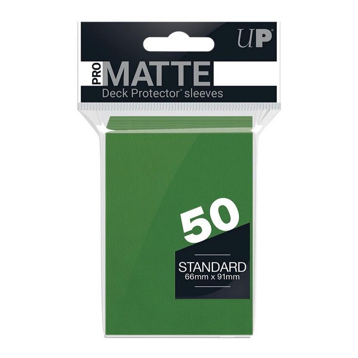 【返品・交換不可】Ultra・PRO 通常サイズカード用 PRO-MATTE スタンダード デッキプロテクター スリーブ グリーン[50枚入り][1個] | 