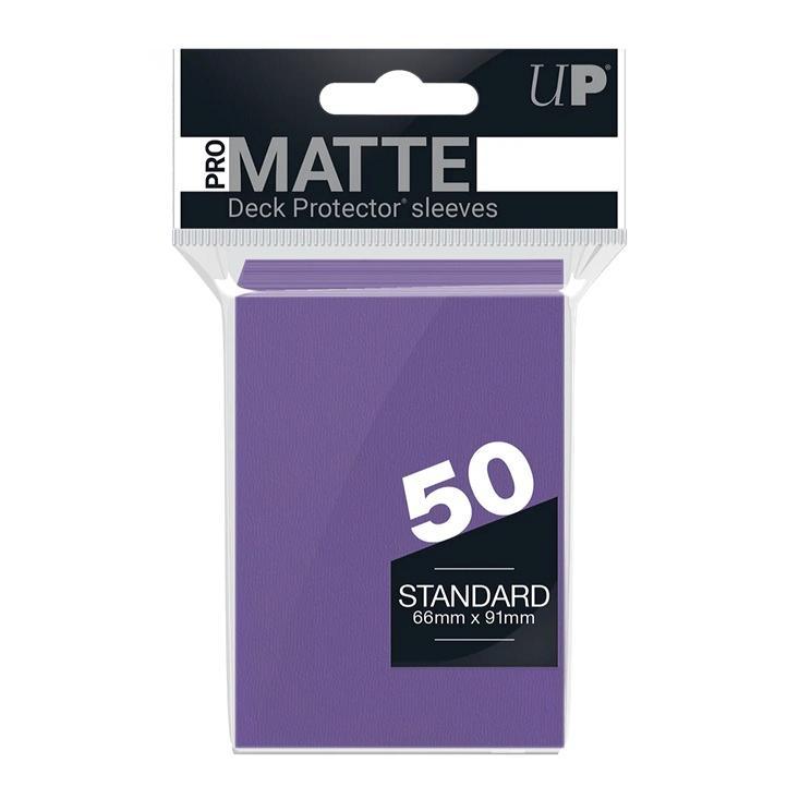 【返品・交換不可】Ultra・PRO 通常サイズカード用 PRO-MATTE スタンダード デッキプロテクター スリーブ パープル[50枚入り][1個] | 