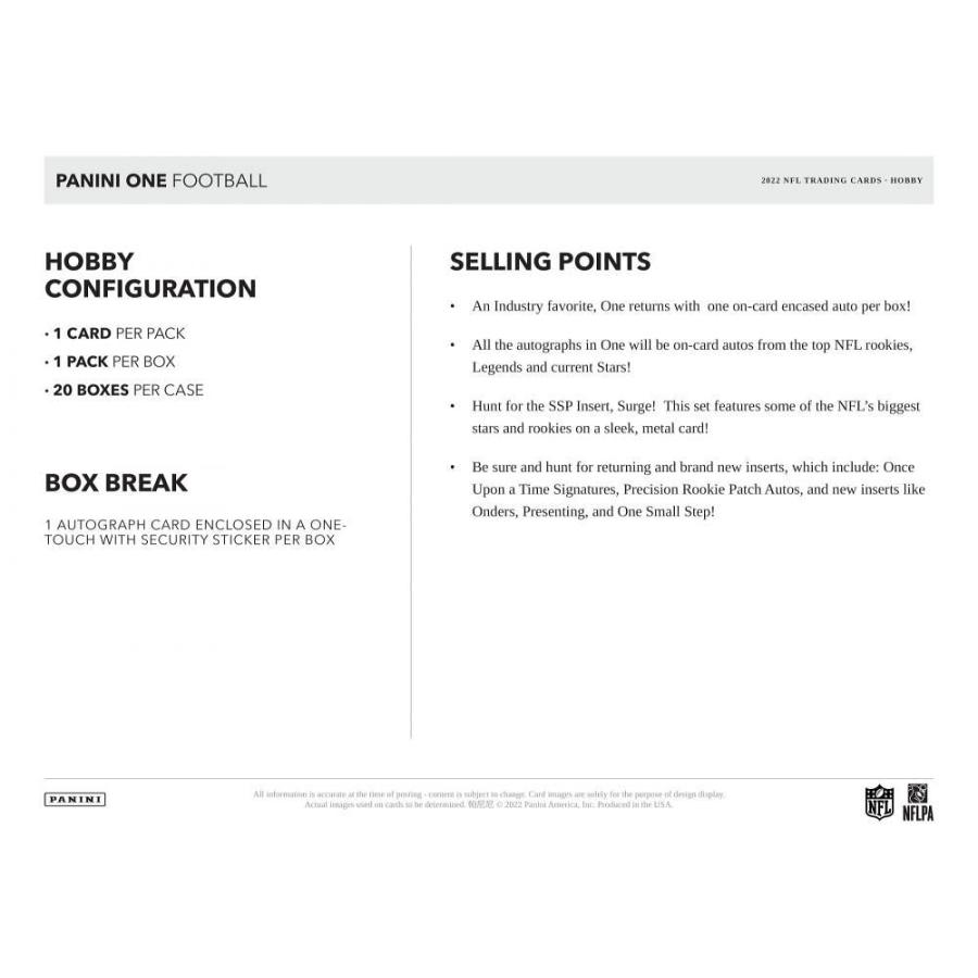 NFL 2022 PANINI ONE FOOTBALL HOBBY[1個] |  | 05