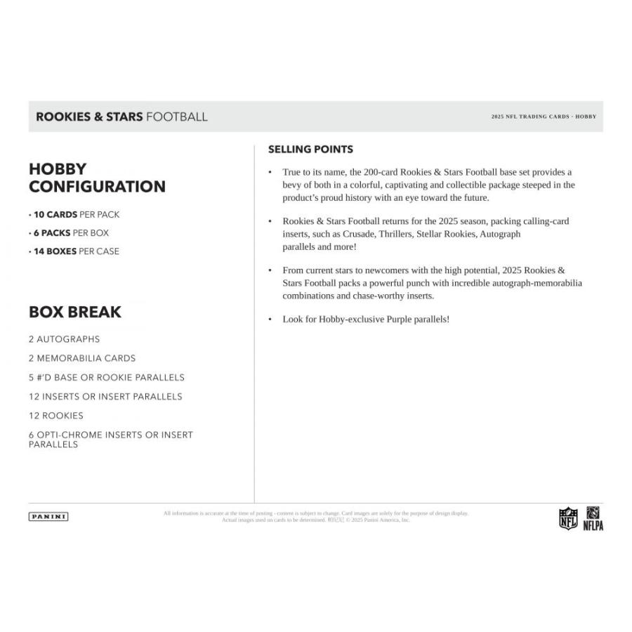 NFL 2025 PANINI ROOKIES & STARS HOBBY[1ボックス] |  | 05