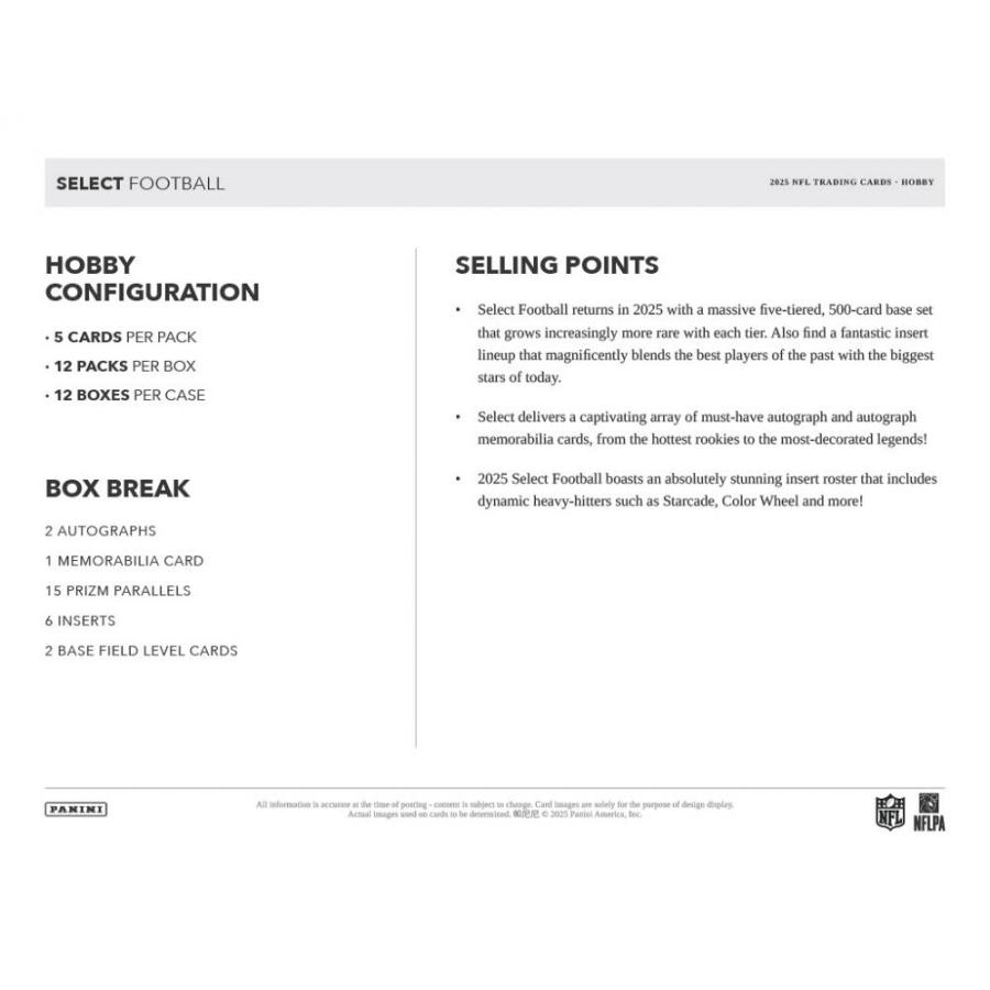 NFL 2025 PANINI SELECT FOOTBALL HOBBY[1ボックス] |  | 05