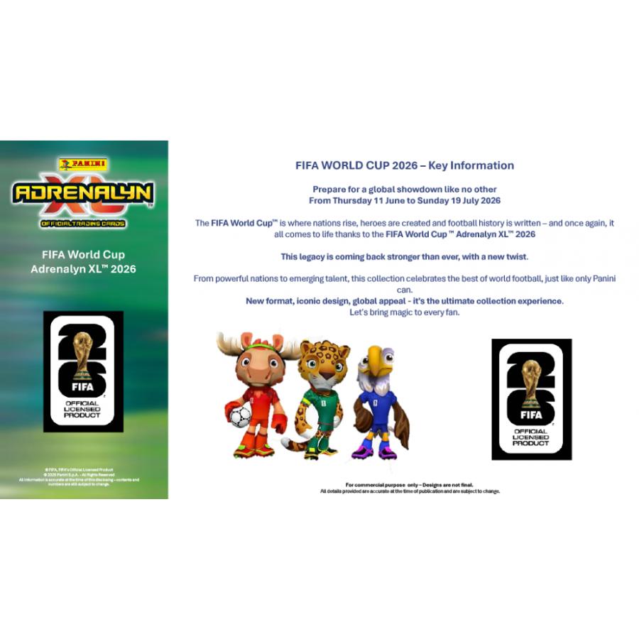 SOCCER 2026 PANINI ITALY ADRENALYN XL FIFA WORLD CUP BOOSTERS | サッカー 2026 パニーニ アドレナリンXL FIFA ワールドカップ ブースター[1ボックス] |  | 03