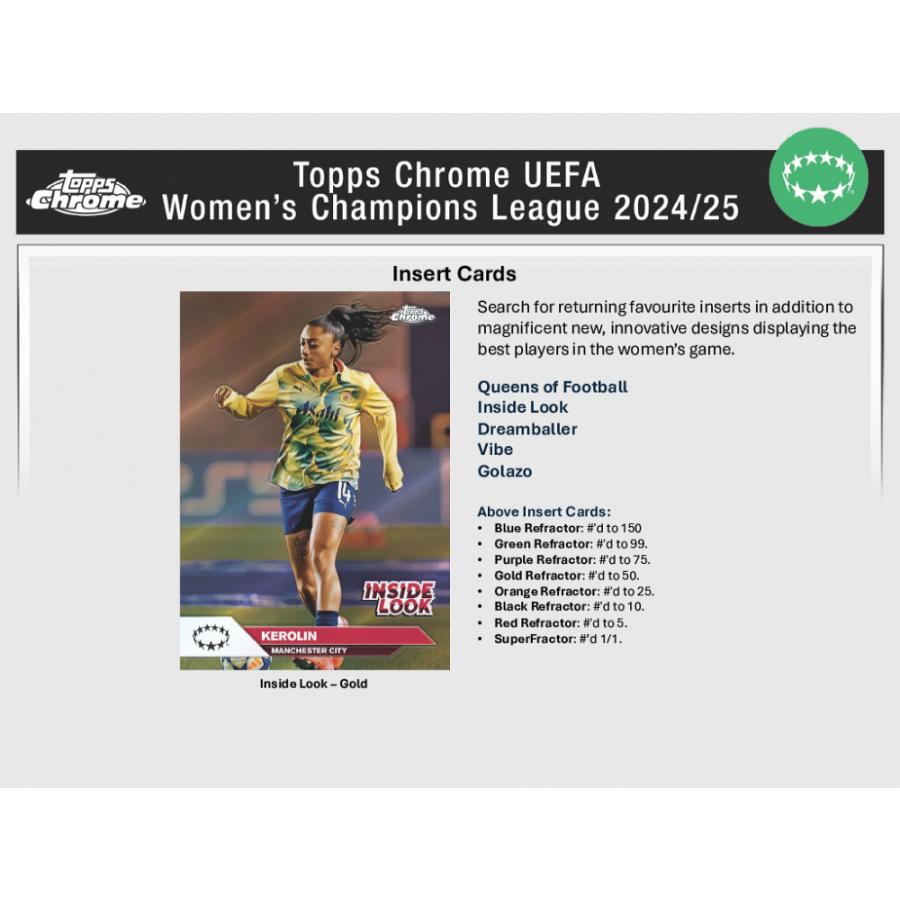 SOCCER 2024-25 TOPPS CHROME WOMAN'S UEFA CHAMPIONS LEAGUE HOBBY[1ボックス] |  | 02