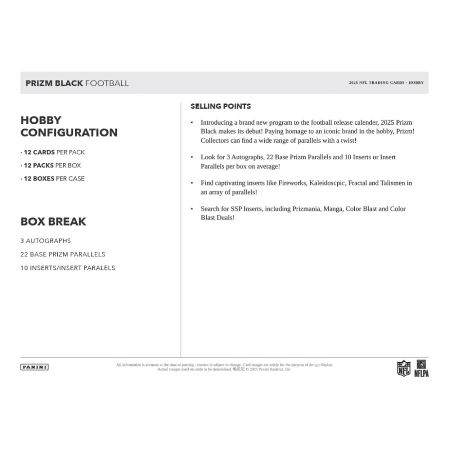 NFL 2025 PANINI PRIZM BLACK HOBBY[1ボックス] |  | 05