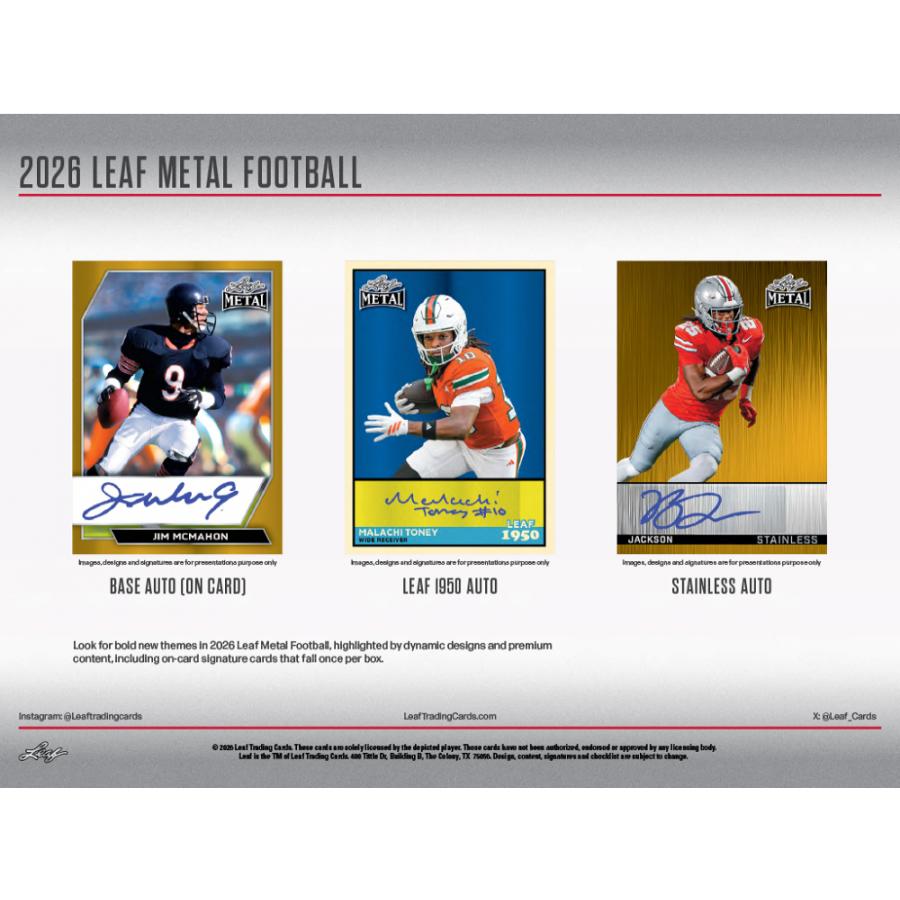 2026 LEAF METAL FOOTBALL HOBBY | 2026 リーフ メタル フットボール ホビー[1ボックス] |  | 01