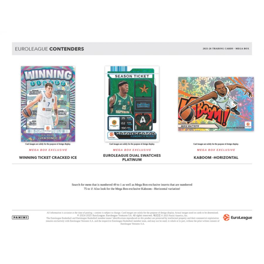 2025-26 PANINI CONTENDERS EUROLEAGUE BASKETBALL MEGA BOX | 2025‐26 パニーニ コンテンダーズ ユーロリーグ バスケットボール メガボックス[1ボックス] |  | 03