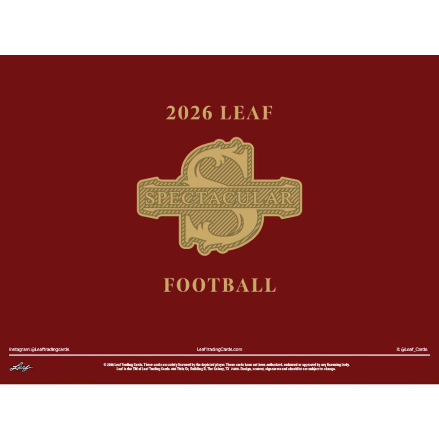 2026 LEAF SPECTACULAR FOOTBALL HOBBY | 2026 リーフ スペクタキュラー ホビー フットボール[1ボックス] | 