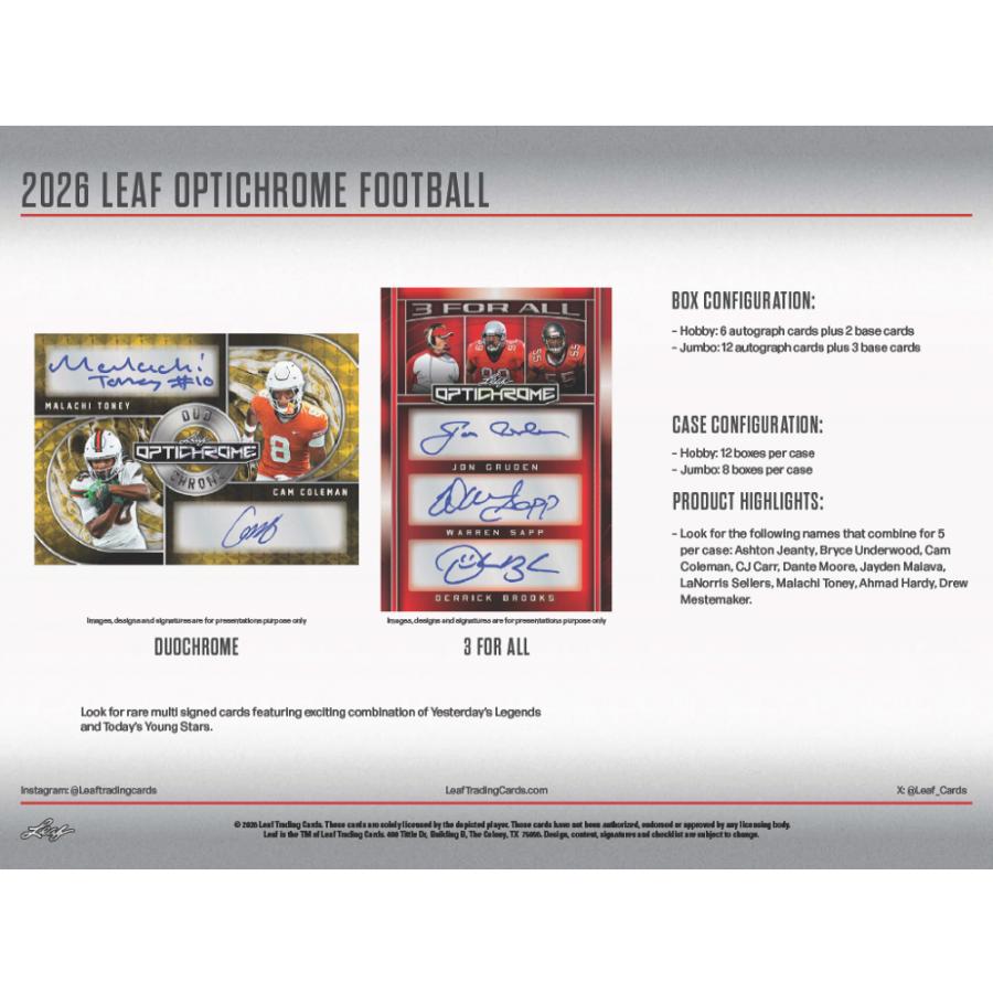 2026 LEAF OPTICHROME FOOTBALL HOBBY | 2026 リーフ オプティクローム フットボール ホビー[1ボックス] |  | 04