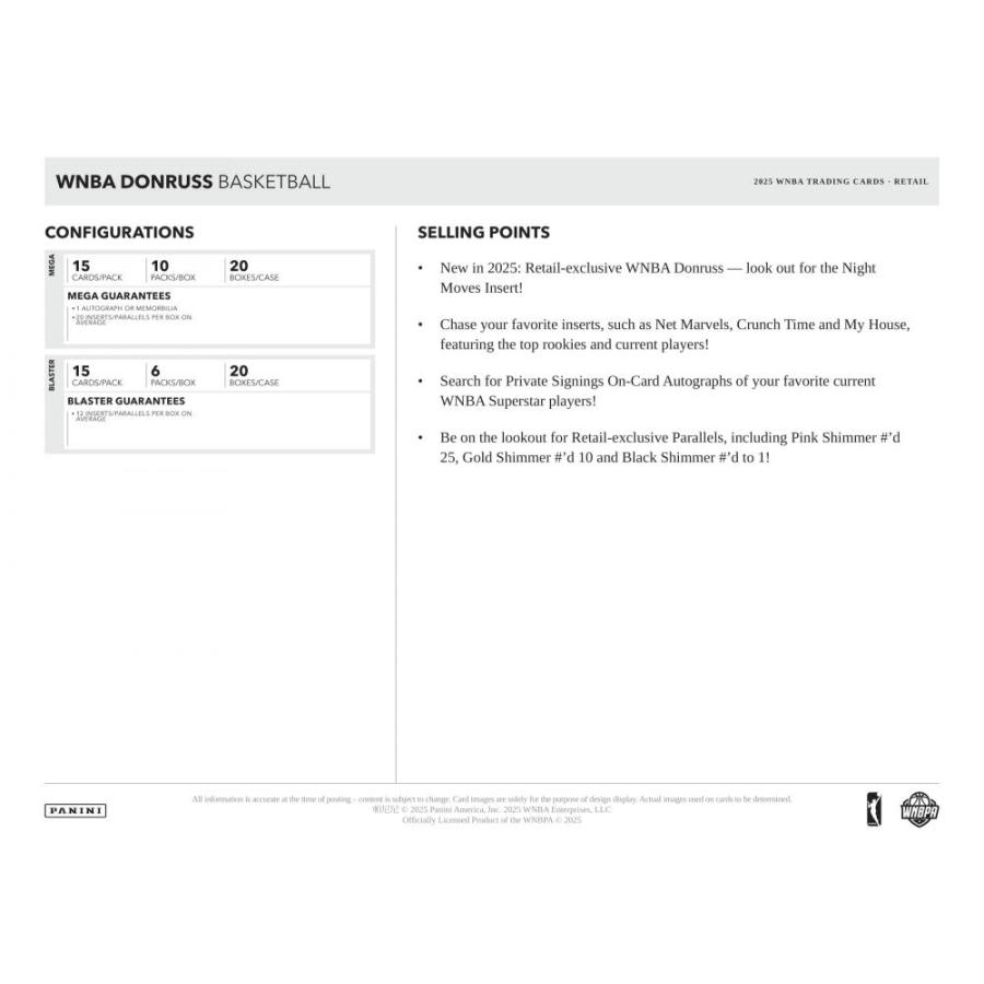 WNBA 2025 PANINI DONRUSS BASKETBALL BLASTER | 2025 パニーニ ドンラス 女子バスケットボール ブラスター[1ボックス] |  | 03