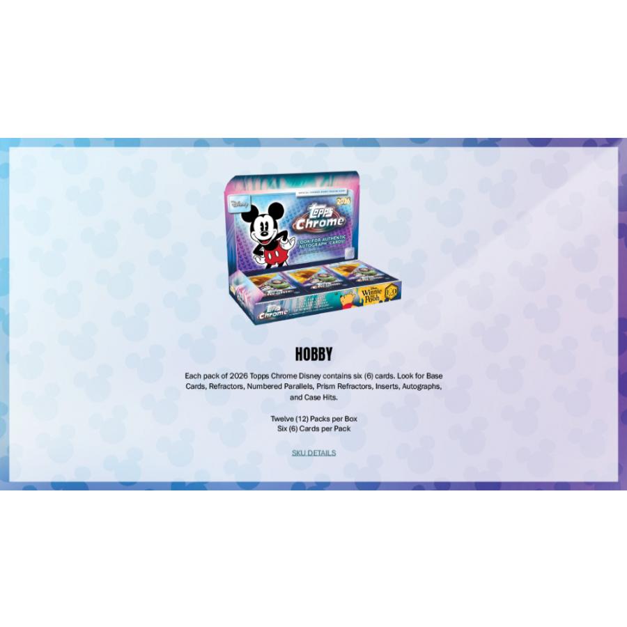 2026 TOPPS CHROME DISNEY HOBBY | 2026 トップス クローム ディズニー ホビー[1ボックス] |  | 03