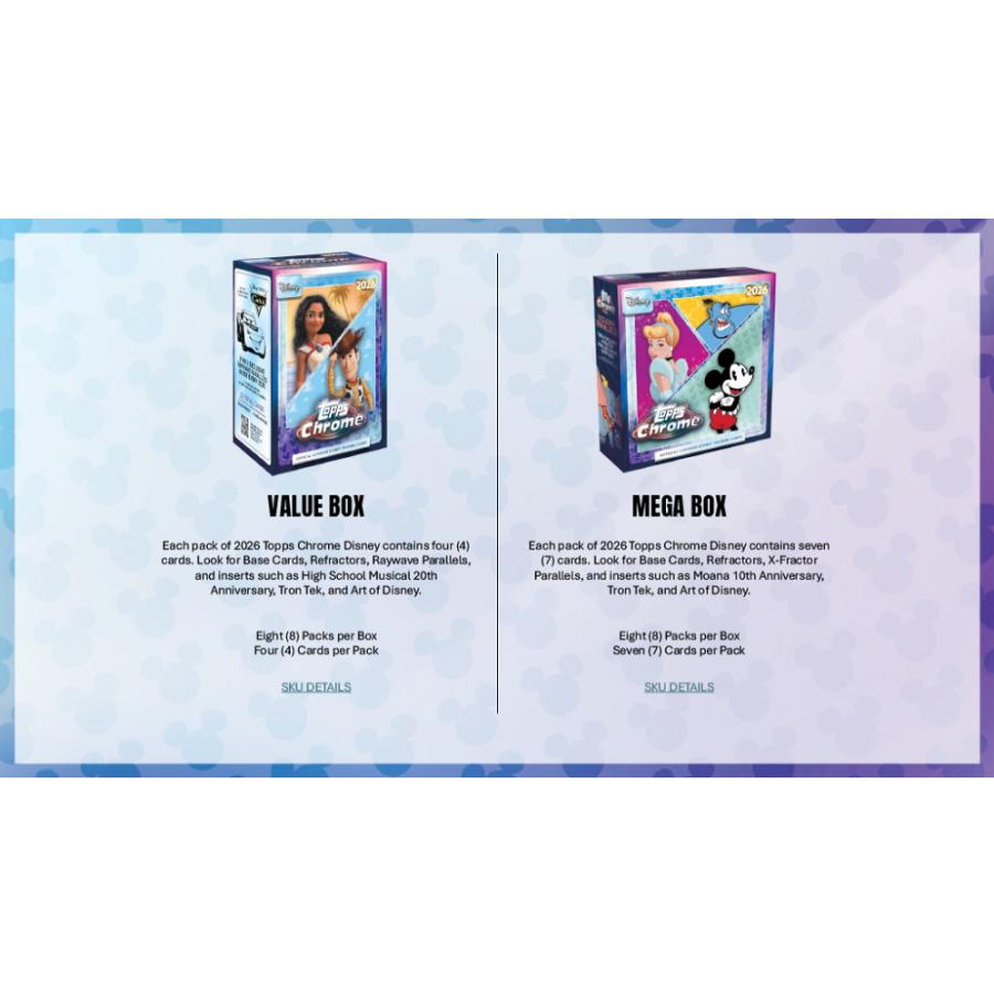 2026 TOPPS CHROME DISNEY MEGA BOX | 2026 トップス クローム ディズニー メガボックス[1ボックス] |  | 03